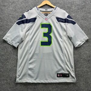 Nike Seahawks Russell Wilson Jersey Men's Size L Gray Short Sleeve NFL Football